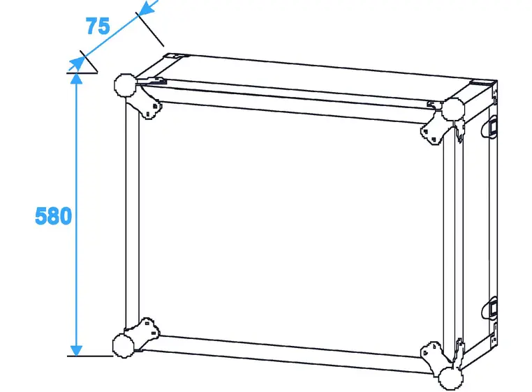 Effect rack CO DD, D:36cm, 12U, black 